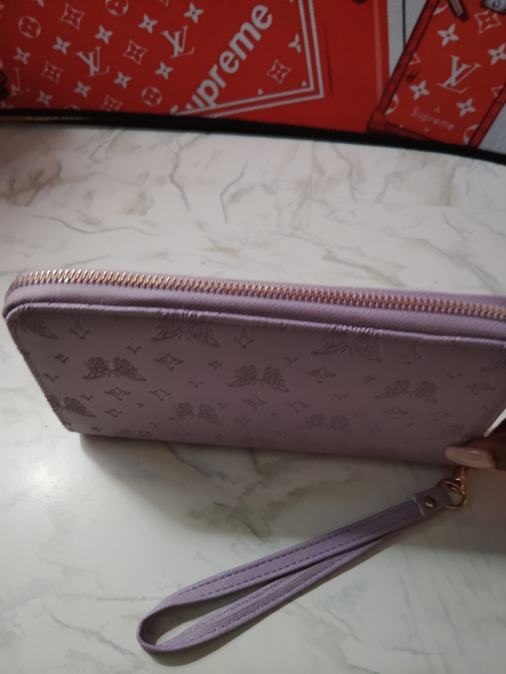 Lavender Butterfly Wristlet Wallet - Women Bags